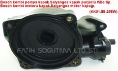 Bosh kombi pompa kapak Salyangoz kapak purjörlü Wilo tip ( KK01.97.310 ) Çıkma ürün . Viessmann kombi motoru kapak . salyangoz motor kapağı . Vaillant  kombi pompa kapağı .