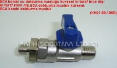 Eca eurostar doldurma musluğu . küresel bi taraf ince diş + bi taraf kalın diş ( KK01.96.264 )  ECA doldurma musluk küresel .