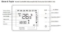 Confortlife Oda Termostatı. digital Siyah  SL03 Ön Panel Dokunmatik Haftalık Programlı (KK01.103)