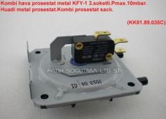 Kombi hava prosestat metal KFY-1  3.soketli (P.0.90mbar) Pmax.10mbar ( KK01.96.500 )huadi metal prosestat.kombi prosestat saçlı kombi yedek parça . boiler spare parts . Ferroli kombi hava prosestat