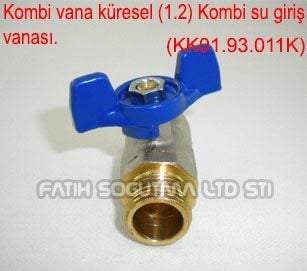 Kombi Su giriş Vanası . Küresel - Aç/Kapa 1/2 iç ve dış dişli ( KK01.96.272 ) kombi küresel vana