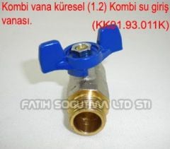 Kombi Su giriş Vanası . Küresel - Aç/Kapa 1/2 iç ve dış dişli ( KK01.96.272 ) kombi küresel vana