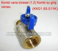 Kombi Su giriş Vanası . Küresel - Aç/Kapa 1/2 iç ve dış dişli ( KK01.96.272 ) kombi küresel vana