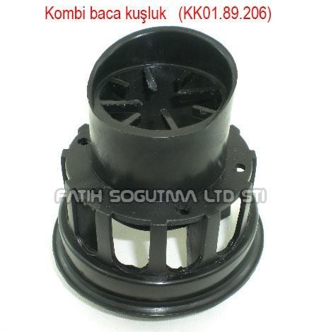 Kombi baca Filtresi . Kuşluk . Siyah Renkli (60x100mm Çapında) ( KK01.89.206 ) Hermetik Kombi baca kuşluk . Yoğuşmalı kombi baca kuşluk .
