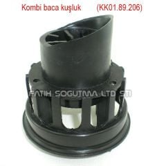 Kombi baca Filtresi . Kuşluk . Siyah Renkli (60x100mm Çapında) ( KK01.89.206 ) Hermetik Kombi baca kuşluk . Yoğuşmalı kombi baca kuşluk .