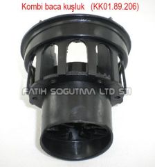 Kombi baca Filtresi . Kuşluk . Siyah Renkli (60x100mm Çapında) ( KK01.89.206 ) Hermetik Kombi baca kuşluk . Yoğuşmalı kombi baca kuşluk .