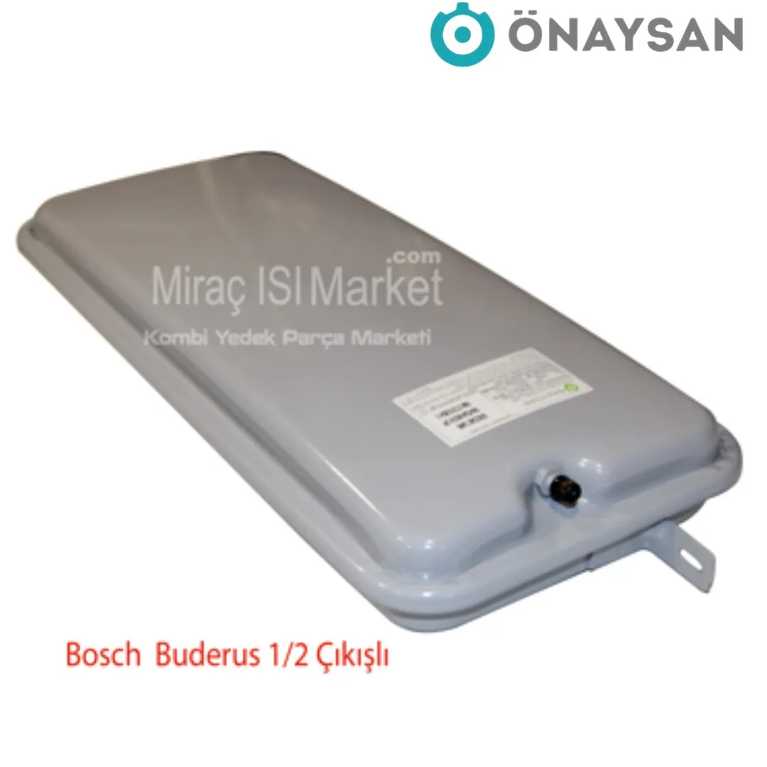 Buderus logamax plus genleşme tankı . dikdörtgen 7.Lt 1/2 dişli Üstten Kancalı ÖNAYSAN . Yoğuşmalı cihazlar için ( KK01.96.487 ) ölçüler ( 49x22.5x7cm) . Bosh condens 2500 w Genleşme Tankı