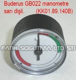 Buderus GB022 manometre . saat sarı 1/8 dişli ( KK01.96.850 ) Wika made in Germany .  Buderus gb 22 gösterge saat