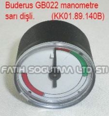 Buderus GB022 manometre . saat sarı 1/8 dişli ( KK01.96.850 ) Wika made in Germany .  Buderus gb 22 gösterge saat