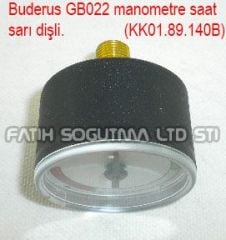 Buderus GB022 manometre . saat sarı 1/8 dişli ( KK01.96.850 ) Wika made in Germany .  Buderus gb 22 gösterge saat