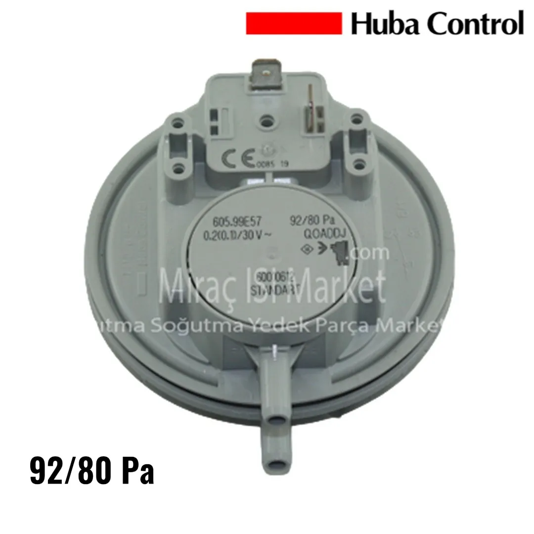 Huba 92/80 Pa Prosestat 2.Soketli Kalın uçlu ( KK01.96.513 ) kombi hava prosestat Huba 92/80Pa .  air differential pressure switches  .