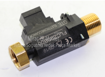 Demirdöküm şofben akış şalteri . Rekorlu . ( KK01.96.543 ) GTE İTALY . bi tarafı Rekorlu diğer tarafı Dış Dişli . Flow Switch