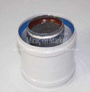 Kombi baca borusu ek adaptör . maşon . iç ve dış metal (60x100mm) çapında ( KK01.98.431 ) Kombi baca maşonu .