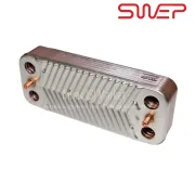 viessmann vitodens eşanjör . 12.Plakalı . Üstü Tırtıklı . SWEP İtaly ( KK01.96.724 ) ( Vidalama delik arası 155mm ) Alarko yeni serena eşanjör . viessmann vitopend 100-W eşanjör . dijital ekranlı kombiler için .