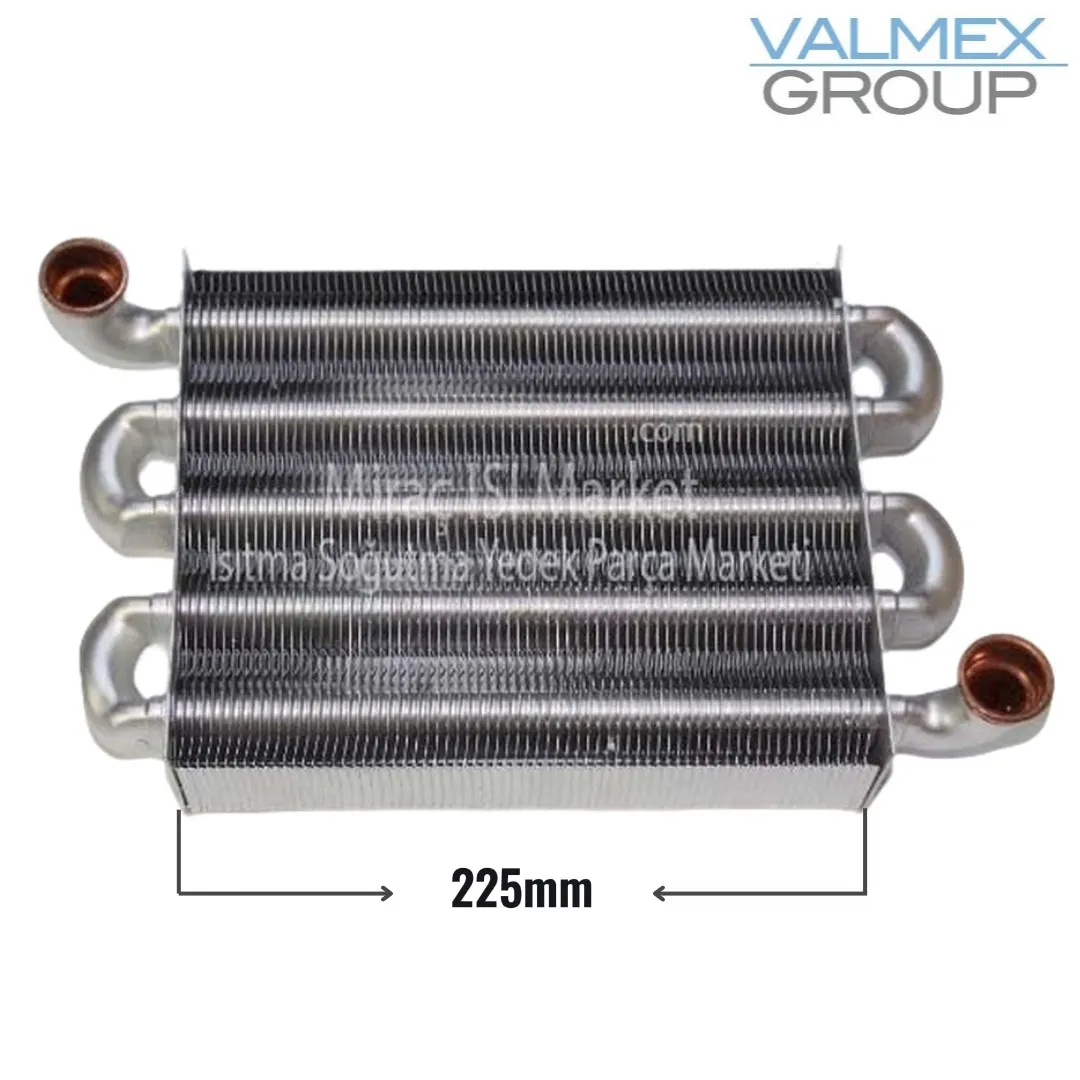 Ariston clas CF eşanjör . Ana eşanjör . Sıfır Ürün  VALMEX İTALY ( KK01.95.242 ) 2X3/4 Geçme tip çapraz çıkışlı . (yanma odası 225mm) Eca kronos eşanjör . 24kw . Baymak energy digit 240 fi eşanjör
