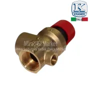 Emniyet ventili 3/4 iç dişli manometre çıkışlı 3.bar Kramer ( KK01.96.372 ) Kazan emniyet ventili . boiler emniyet ventili .