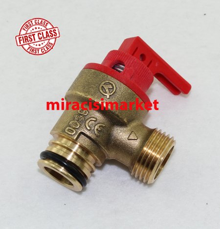 Vaillant ecoTec plus emniyet ventili . 3.bar 1/2 geçme tip kırmızı mandallı . Pirinç . Orkli . made in italy ( KK01.96.195 ) ( 178985 )
