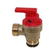 Vaillant ecoTec plus emniyet ventili . 3.bar 1/2 geçme tip kırmızı mandallı . Pirinç . Orkli . made in italy ( KK01.96.195 ) ( 178985 )