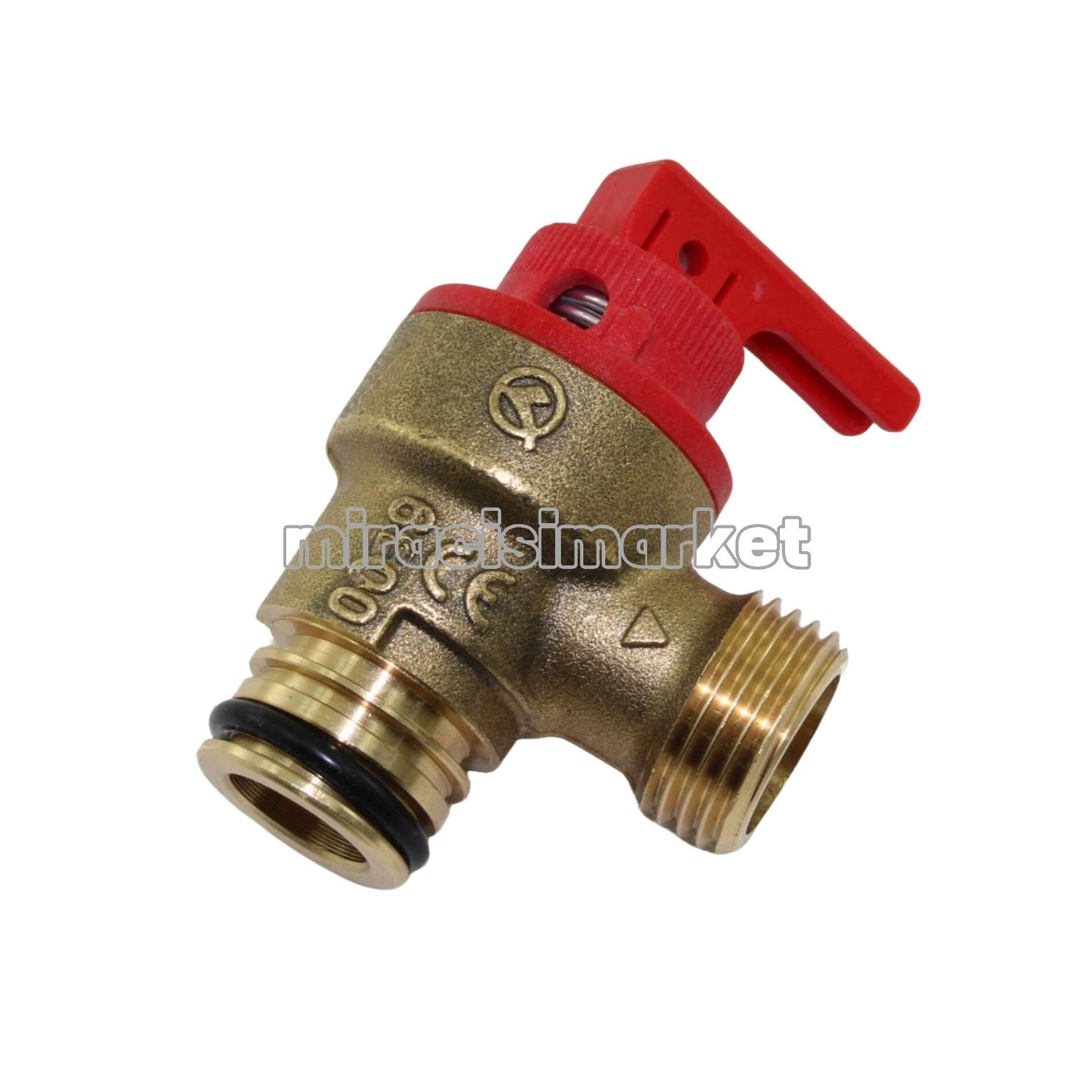 Vaillant ecoTec plus emniyet ventili . 3.bar 1/2 geçme tip kırmızı mandallı . Pirinç . Orkli . Made in SPAIN ( KK01.96.195 ) ( 178985 ) Vaillant ecoTec pro emniyet ventili .