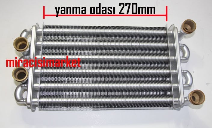 Alarko trendy ana eşanjör . 4x3/4 geçme uzun borulu (PRC) ( KK01.95.237 ) Sıfır Ürün. yanma odası. 270mm . Alarko trendy esanjör . 2.başta 2.ortada geçme borulu .