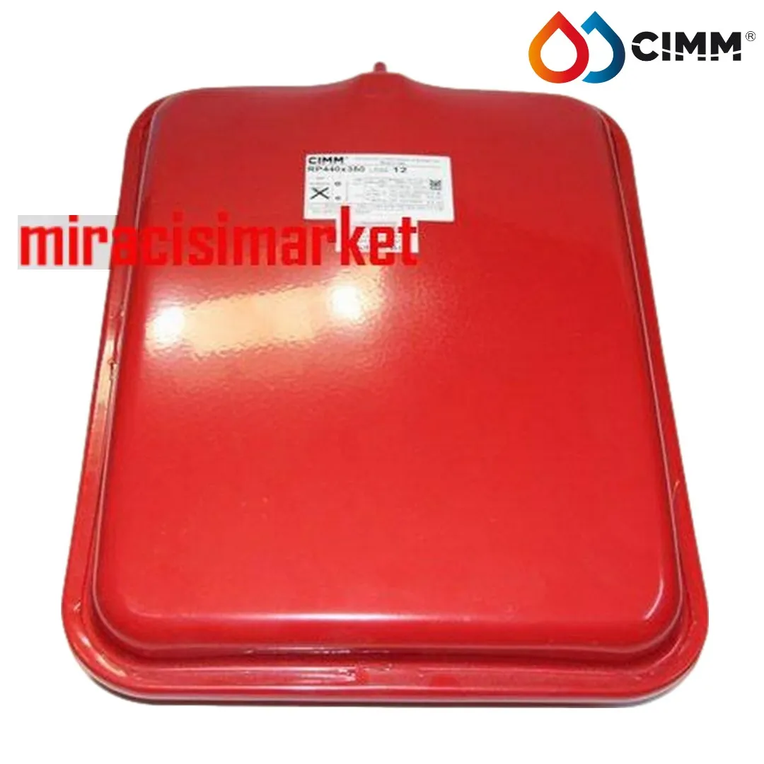Demirdöküm isofast genleşme tankı . Dikdörtgen kırmızı 12.Lt 3/8 dişli Cimm made in İTALY ( KK01.96.461 ) Ebad ölçüsü:(44X35X10cm)  Cimm RP440.350 .