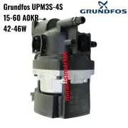 Grundfos UPM3S-4S 15-60 AOKR 42-46 Waat Frekans kontrollü sirkülasyon pompa motoru . 3+3 soketli ( KK01.98.336 )  Aden tipi pompa kapaklı .