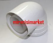 Kombi baca dirseği 90.Lık yoğuşmalı . Plastik ( KK01.98.415 ) Çap (iç. 60mm-dış.100mm ) Üniversal .