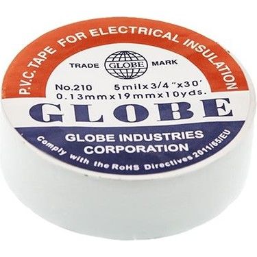 Elektrik bandı . Globe bant . ORJİNAL. BEYAZ renkli . 19mmx9,15 ( TE353 ) Globe beyaz bant . izole bant . no.210 . izole elektrik band . trade globe mark .