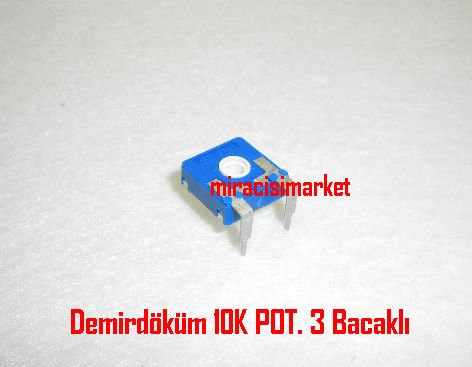 Demirdöküm POT . 10K - Kare Mavi 3.bacaklı Trimpot 1.Paket (5Adet) ( 93180001200 ) ACP Spain . Ebad Ölçüleri (14x14x6mm) Demirdöküm Atron kart potu . Demirdöküm Nepto kart potu .