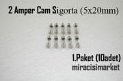 2 Amper cam sigorta . Küçük 1.Paket (10 adet)( 93180001400 ) 2Amper 250Volt Sigorta . Fuses . Ebad Ölçüleri.(5x20mm) cam sigorta 2 amper .