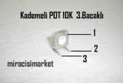 ﻿Kademeli POT . 10K 3.kademeli Trimpot 3.Bacaklı ACP Spain . Şeffaf renkli  ( 93180001240 ) Ebad ölçüleri (14x14x6mm) Baymak kombi kartı kademeli pot .