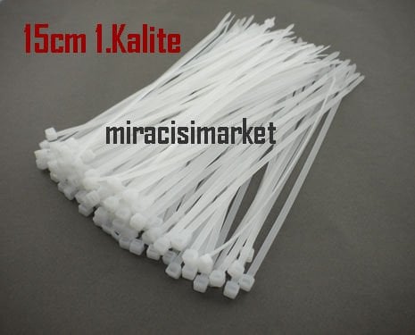Cırt kelepçe . Kablo bağı . Beyaz renkli (200x3.6mm) 20 cm 1.Paket (100adet) ( D11C ) Kopmaz 1.Kalite ( CE,ISO,UL,GS,TÜV)Belgeli .