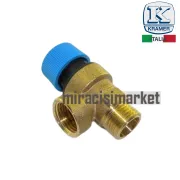 6 bar emniyet ventili . 2x1/2 sarı dişli . Kramer made in italy ( 93180014516 ) Solar sistem emniyet ventili . 1.taraf 1/2 dış dişli diğer taraf yan 1/2 iç dişli .