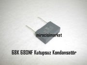 68K 680NF Kutupsuz kondansatör . 2.Uçlu kare tip gri renkli 275VX2 ( 93180001430 ) Demirdöküm neva kondansatör . Demirdöküm Atron kondansatör .
