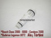 Bosch class 6000 akış türbini ( 93180005957 )(TR) Beyaz Renkli geçme tip . Buderus Logamax U072 Akış türbini . Bosch class 2000 akış türbini . Bosch condens 2500 akış  türbini .