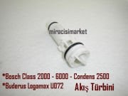 Bosch class 6000 akış türbini ( 93180005957 )(TR) Beyaz Renkli geçme tip . Buderus Logamax U072 Akış türbini . Bosch class 2000 akış türbini . Bosch condens 2500 akış  türbini .