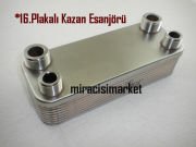 Kazan eşanjör . 16.Plakalı (2x1/2 - 2x3/4) 4.Dış Dişli ( 93180011116 )(PRC) Kapasite 270 Litre-Saat . Kömürlü kazan eşanjörü .