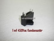 Goldterm fan kapasitörü 1 mf 450Vac 2 uçlu kare tip ( KLK031 )(PRC) Termodinamik fan  kapasitörü . Klima iç ünite fan kapasitörü .
