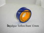 Doğalgaz teflon bant . Sarı renkli ( TE354 ) (PRC) 12mm .  8 Metre . Doğalgaz borullarının bağlantı ve montajında kullanılır .