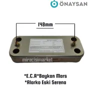 Eca confeo premix 24kw eşanjör . 12.Plakalı ( 93180003142 ) ÖNAYSAN (Vidalama delik arası 148mm) Eca proteus eşanjör . Baykan mars eşanjör . Alarko eski serena eşanjör .