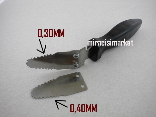 Premix ana eşanjör temizleme  aparatı . Bıçaklı tip Saplı . 0.30mm Premix . 0.40mm üniversal ( 93180007490 )(TR) KİREÇ Temizleme . esanjör temizleme aleti .