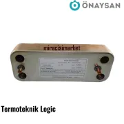 Termoteknik Logic  plakalı esanjör . 12.Plakalı ( 93180003172 ) ÖNAYSAN (Vidalama delik arası 145mm) Tam yoğuşmalı cihaz için .