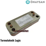 Termoteknik Logic  plakalı esanjör . 12.Plakalı ( 93180003172 ) ÖNAYSAN (Vidalama delik arası 145mm) Tam yoğuşmalı cihaz için .