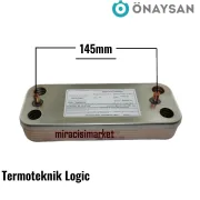 Termoteknik Logic  plakalı esanjör . 12.Plakalı ( 93180003172 ) ÖNAYSAN (Vidalama delik arası 145mm) Tam yoğuşmalı cihaz için .