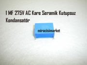 Nitron kondansatör . 1 MF 275V AC Seramik kutupsuz Kare tip ( 93180001431 ) Ebad Ölçüleri ( 24x9x19mm) 2.uçlu . 1 mf kondansatör .
