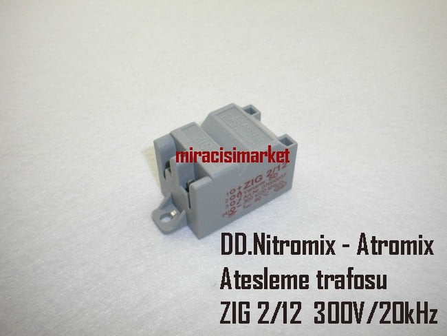 Demirdöküm nitromix ateşleme trafosu . ZIG 2/12 300V/20kHz 4.Soketli Ar Ansstoss ( KK01.95.494 ) Made in İtaly . Gri Renkli . Demirdöküm Atromix ateşleme trafosu . Protherm  ateşleme trafosu .