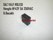 Nitron gaz valfi rölesi . Hongfa HF42F ( Panasonic ALA2PF/24 röle Muadili ) ( 93180001160 )(PRC) 6.Bacaklı 5A 250VAC Ebad Ölçüleri(24x12x24mm)  Kombi kartı gaz valfi rölesi