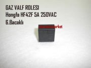Nitron gaz valfi rölesi . Hongfa HF42F ( Panasonic ALA2PF/24 röle Muadili ) ( 93180001160 )(PRC) 6.Bacaklı 5A 250VAC Ebad Ölçüleri(24x12x24mm)  Kombi kartı gaz valfi rölesi