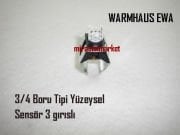 Warmhaus Ewa Ntc Sensör . 3/4 boru tipi yüzeysel 3 iğne Soketli . 3 girişli . ( 93180007103 )(TR) Warmhaus boru tipi sensör 3 iğne soketli .