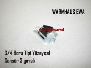 Warmhaus Ewa Ntc Sensör . 3/4 boru tipi yüzeysel 3 iğne Soketli . 3 girişli . ( 93180007103 )(TR) Warmhaus boru tipi sensör 3 iğne soketli .